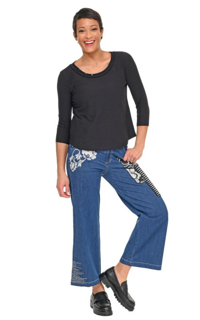 Tulip Black Cotton Bowen Top