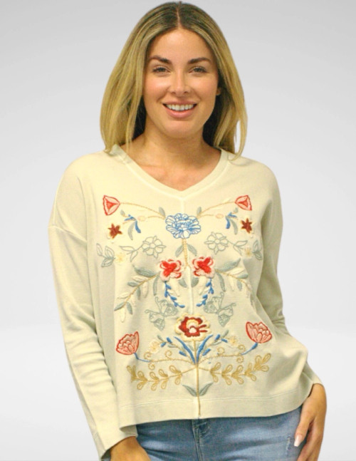 Caite Birch Thermal Embroidered Top