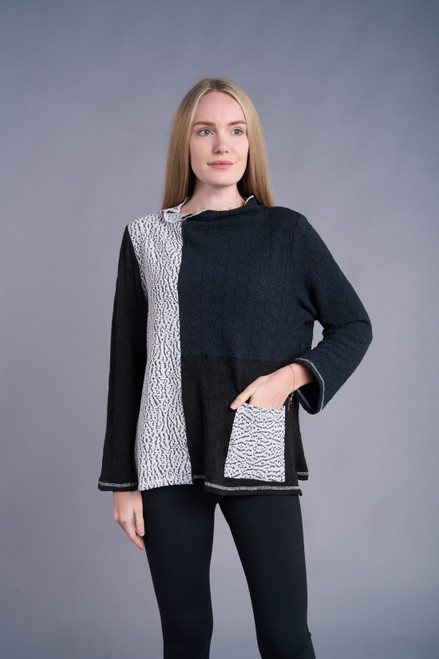 Shana Indigo Patch Knit Top