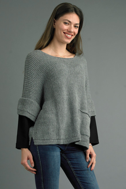 Tempo Paris Grey Combo Sweater