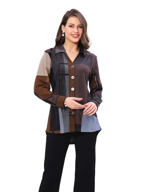 Parsley & Sage Earthy Print Shirt