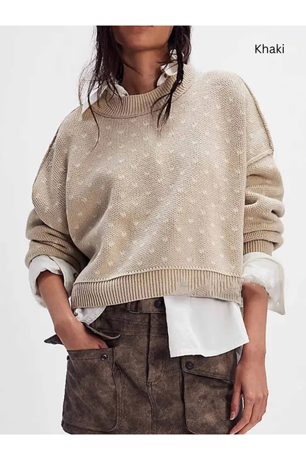 Dipped Shop Butterfly Jacquard Crop Sweater