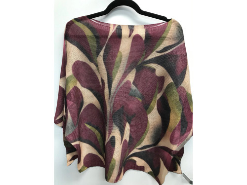 LOOWIE Plum Leaves Fall Printed Sweater