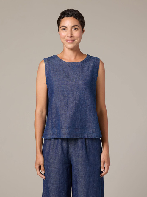 Cut Loose Flax Denim Wide Facing Shell Cut Loose Flax Denim Wide Facing Shell