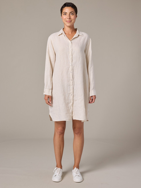 Cut Loose Hanky Linen Long Sleeve Shirt Dress Cut Loose Hanky Linen Long Sleeve Shirt Dress