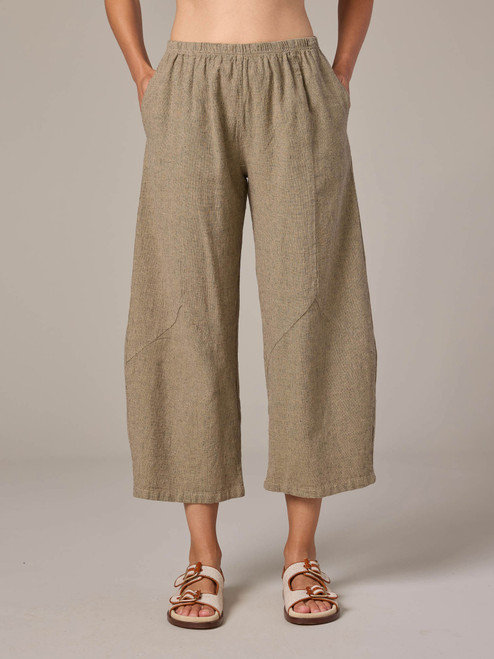 Cut Loose Crosshatch Pleated Crop Pant - New Moon Boutique