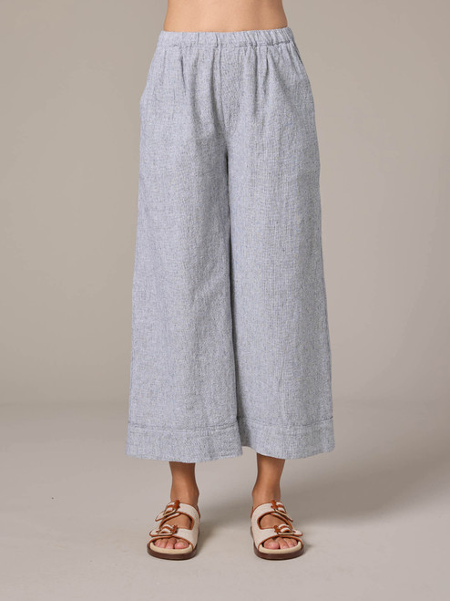 Cut Loose Crosshatch Pleated Crop Pant Cut Loose Crosshatch Pleated Crop Pant