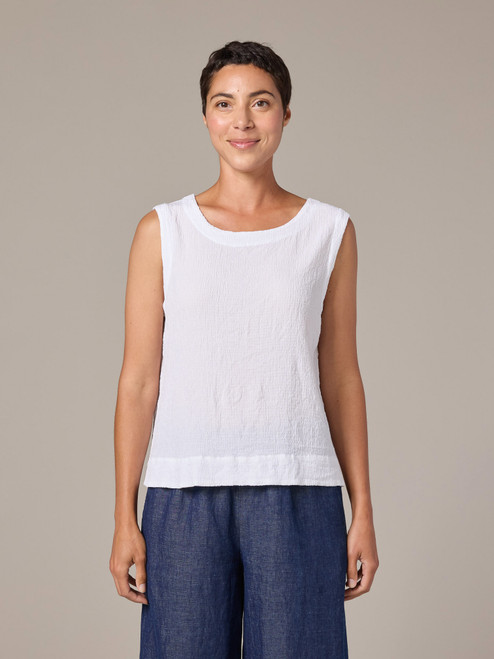 Cut Loose Crinkle Check Wide Facing Shell Cut Loose Crinkle Check Wide Facing Shell