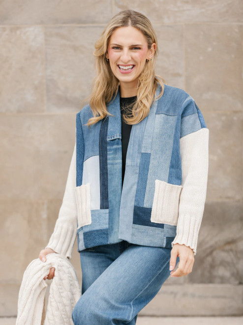 Shannon Passero Denim Patchwork Cardigan Shannon Passero Denim Patchwork Cardigan