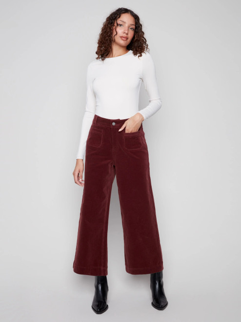 Charlie B Cabernet Corduroy Flare Pants Charlie B Cabernet Corduroy Flare Pants