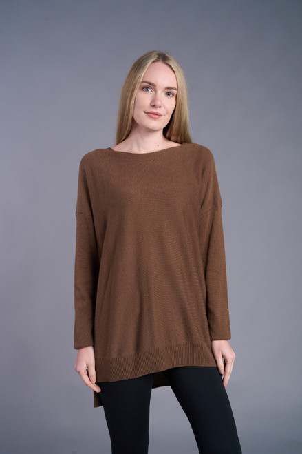 Shana Mocha Hi-Low Sweater