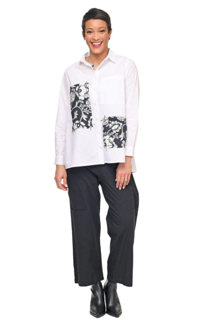 Tulip White & Harvest Floral Cotton Hadley Shirt