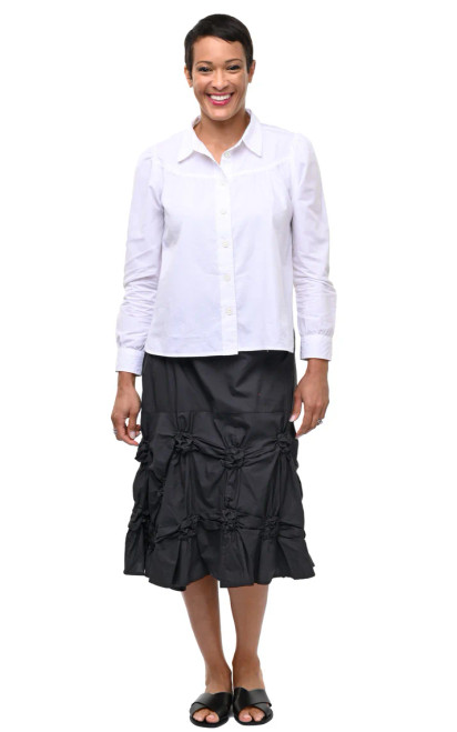 Tulip White with White Buttons Cotton Sadie Shirt