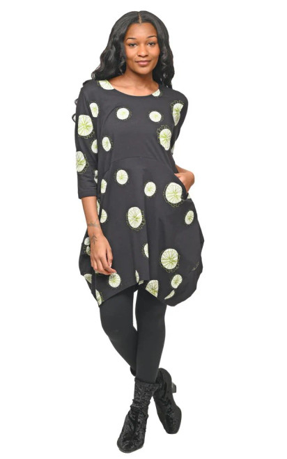 Tulip Black Pinwheels Cotton Leighton Dress