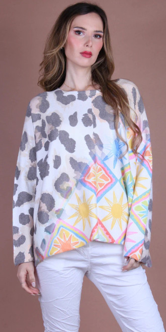 Gigi Moda Cheetah Mix One-Size Sweater