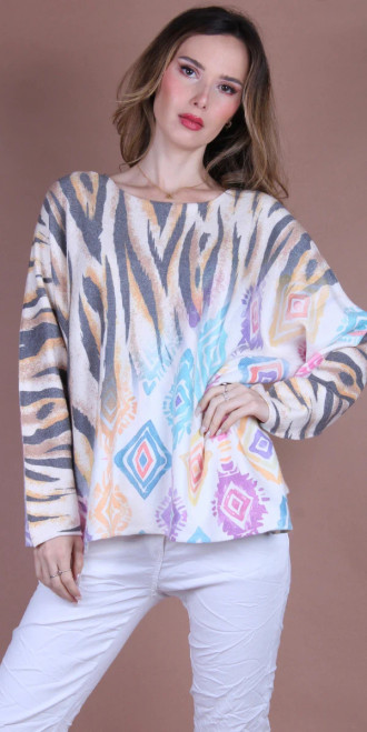 Gigi Moda Tiger Mix One-Size Sweater
