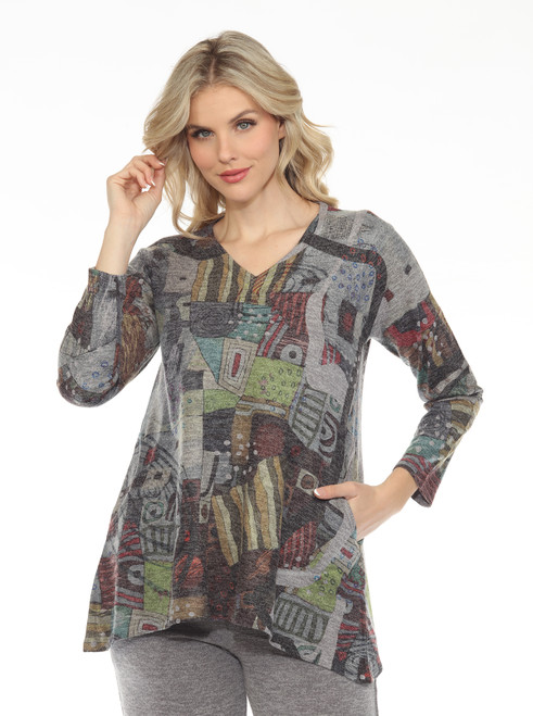 Inoah Itzel Grey Knit Top