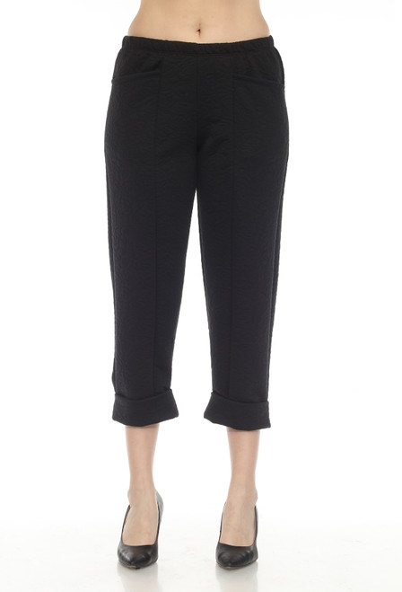 Inoah Black Textured Pant