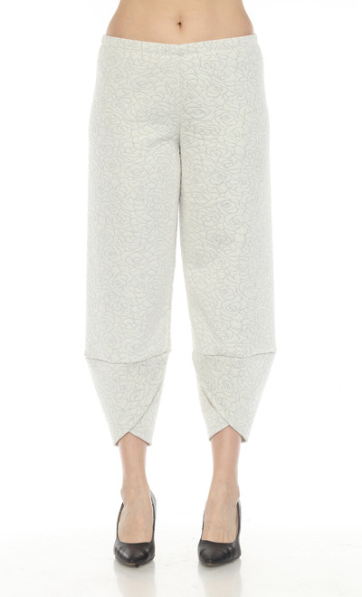 Inoah Ivory Textured Tulip Hem Pant
