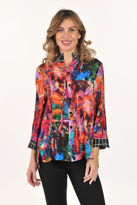 Lemon Grass Bold Abstract Blouse