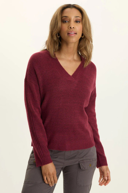 XCVI Raspberry V-Neck Sweater