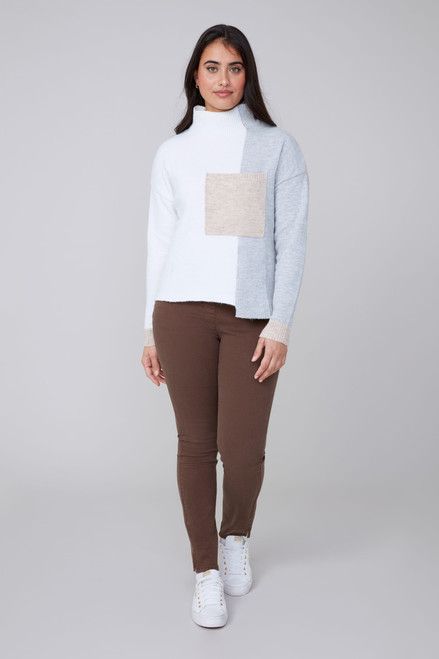 Renuar Cream Combo Pocket Sweater