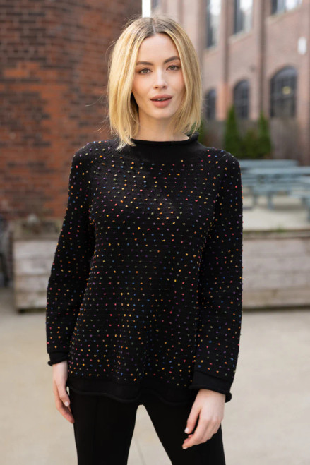 Olivia Black Mini Dots Cotton Sweater