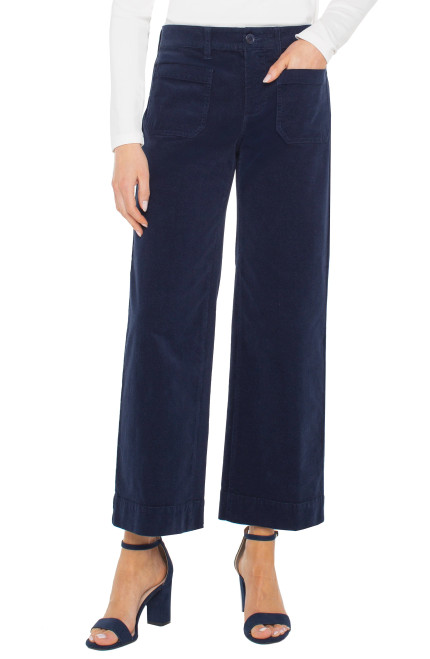 Liverpool Night Corduroy Crop Wide Leg Pants