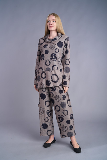 Shana Khaki Spots Cozy Top