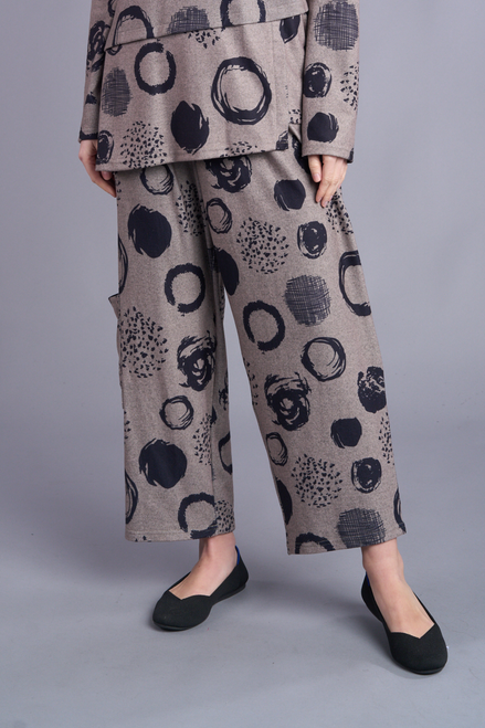 Shana Khaki Spots Cozy Cargo Pants