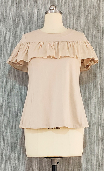 Kleen Cotton Stretch Ruffle Top