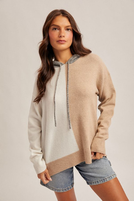 Hem & Thread Color Block Hoodie Sweater