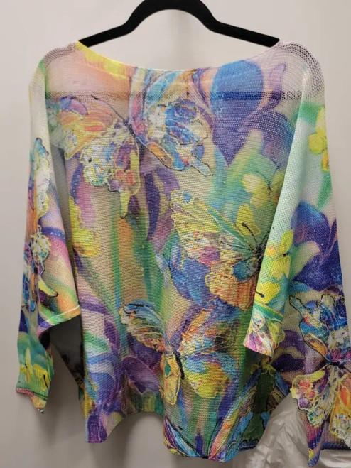 LOOWIE Purple Butterfly Printed Sweater