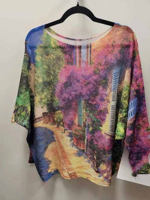 LOOWIE Mauve Country Floral Printed Sweater