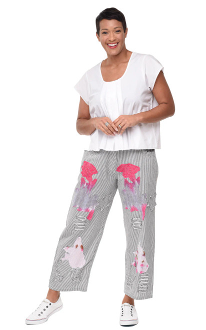 Tulip Ticking Cotton Arabella Pant