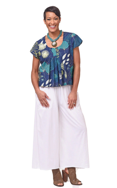 Tulip White Cotton Palazzo Pant
