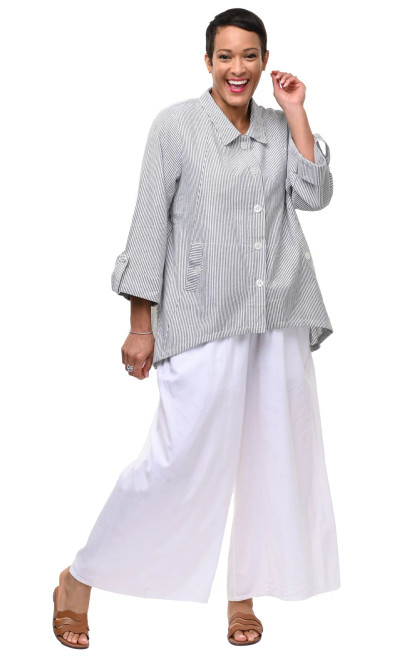 Tulip Ticking Stripe Cotton Leigh Jacket