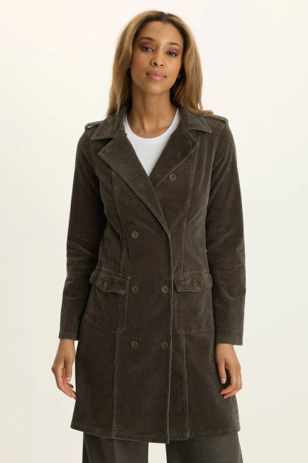 XCVI Olive Corduroy Trench Coat