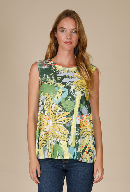 Inoah Spring Bloom Knit Sleeveless Top