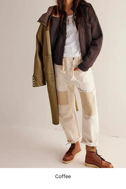 Dipped Shop Stand Collar Cardigan