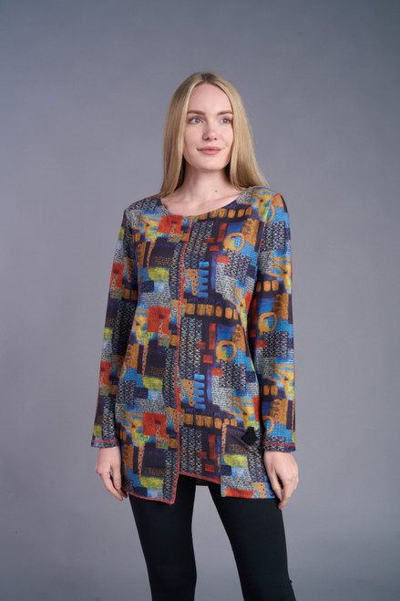 Shana Colorful Abstract Cozy Top