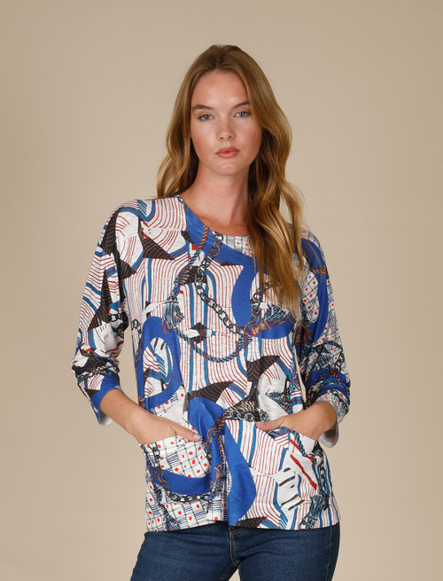 Inoah Azzurra Pocket Knit Top