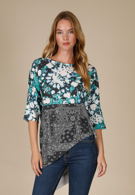 Inoah Paisley Fern Textured Top