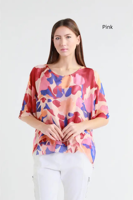 TINA Stephens Silk Double Edge Top