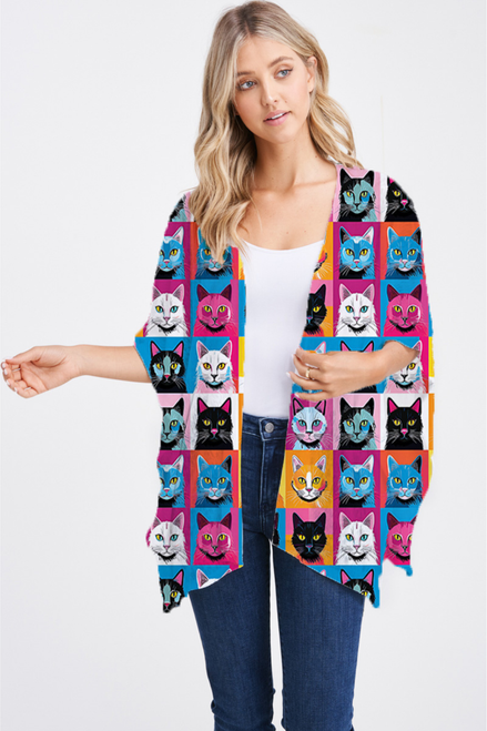 Et' Lois Kitty Collage Open Wrap Shawl