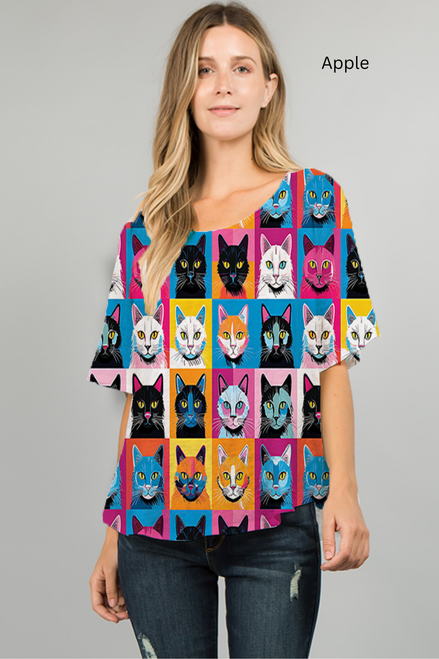 Et' Lois Kitty Collage Soft Knit Top