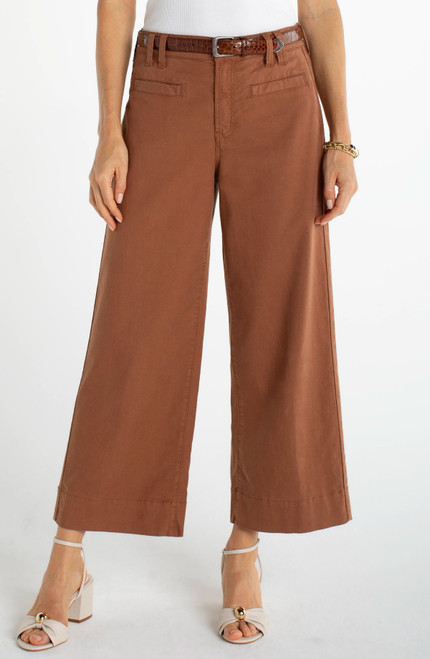 Liverpool Mocha Wide Leg Crop