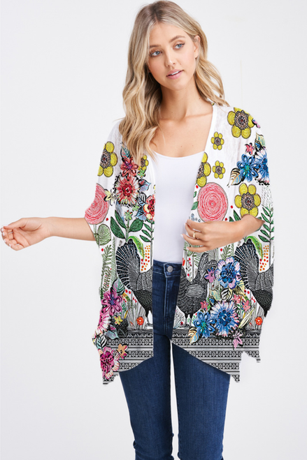 Et' Lois Roast & Roost Open Wrap Shawl