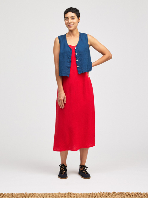 Cut Loose Hanky Linen Crop Vest