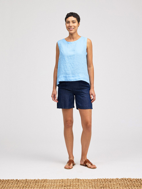 Cut Loose Hanky Linen Hi-Low Top